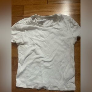 white tna ribbed crop tee